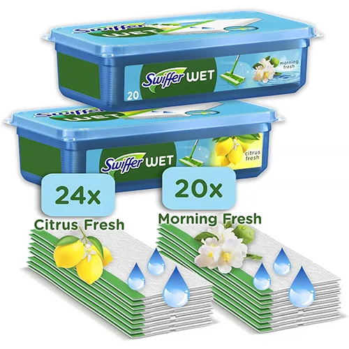 Swiffer-Vloerreiniger-Vochtige-Vloerdoekjes-24x-Citrus-Fresh-20x-Morning-Fresh kopen